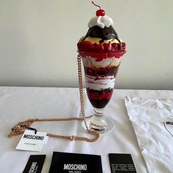 SS22 Moschino Couture Jeremy Scott Diner Red Ice Cream Sundae Crossbody Bag - Picture 2 of 16